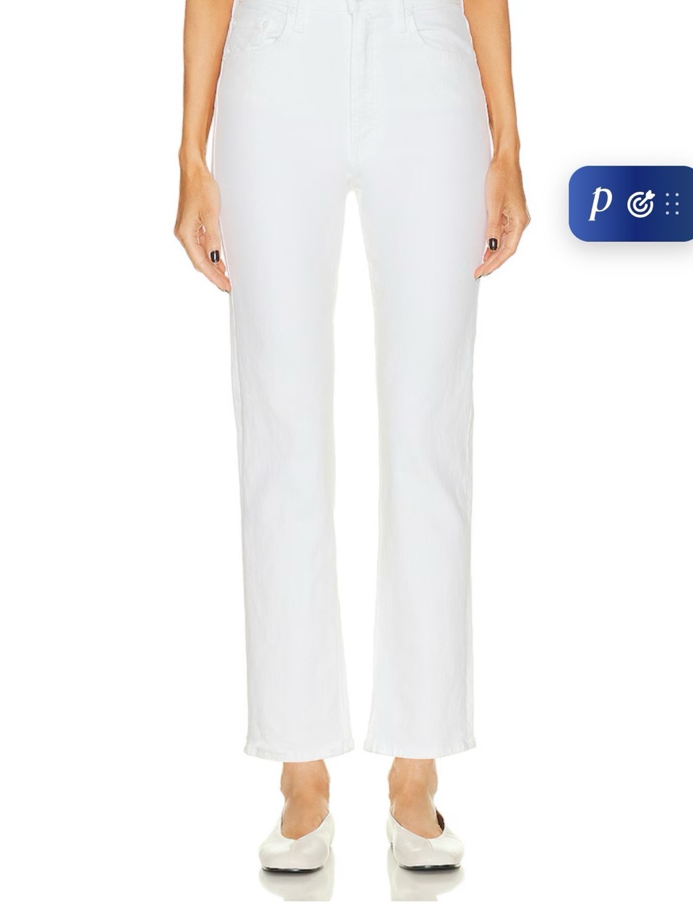 MOTHER High-Waisted Rider Ankle Jeans in White